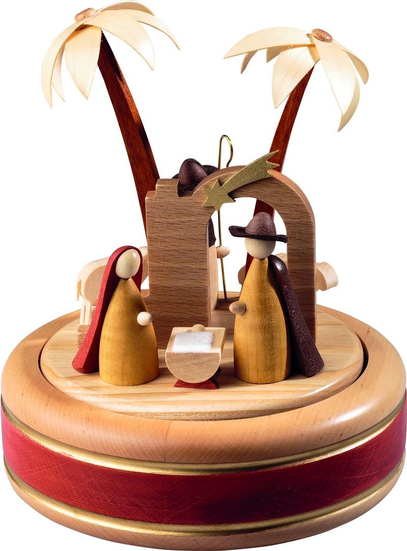 Richard Glaesser Spieldose Christi Geburt, modernes Design, aus Seiffen im Erzgebirge