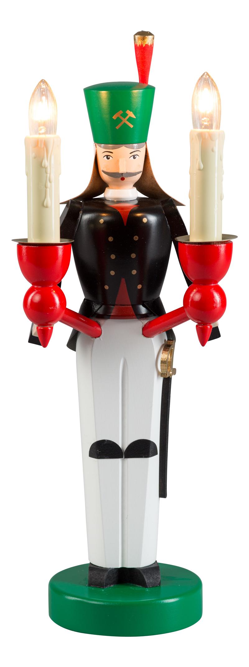 Richard Glaesser Bergmann - 26 cm, elektrisch beleuchtet, aus Seiffen im Erzgebrige