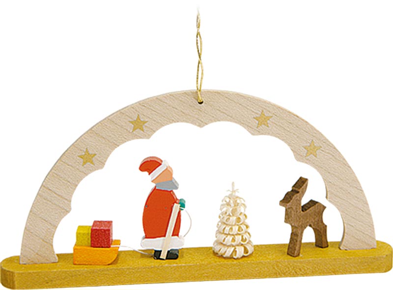 Richard Glaesser Baumbehang Schwibbogen Weihnachtsmann aus Seiffen im Erzgebirge