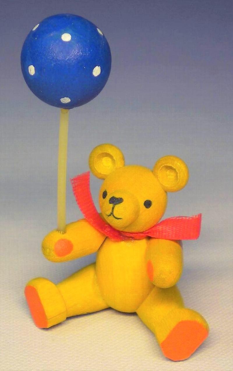 Richard Glaesser Spielbär mit Luftballon aus Seiffen im Erzgebirge