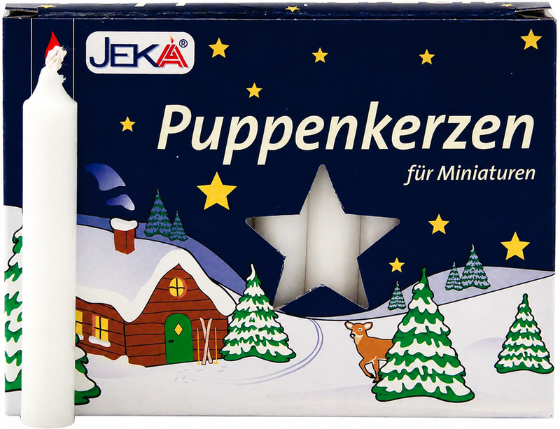 Puppenkerzen weiß - Durchmesser 10 mm