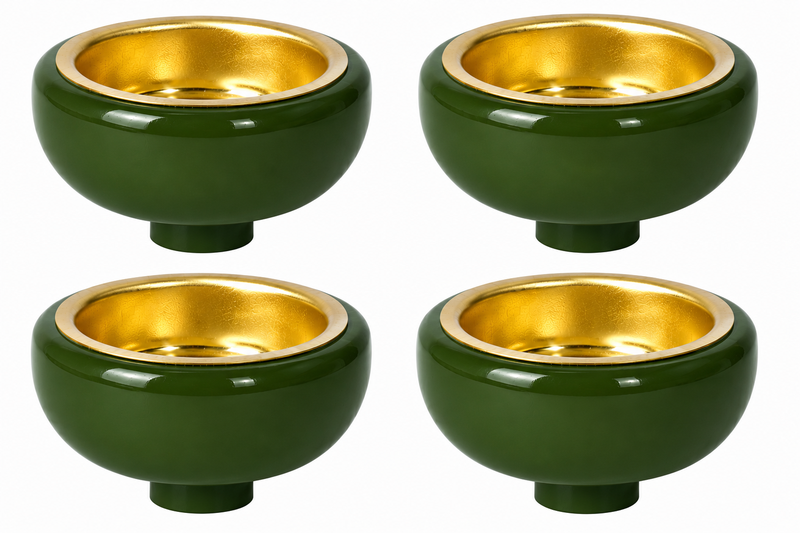 Richard Glaesser Teelichtadapter moosgrün für 17 mm Tülleneinsätze 4er Set aus Seiffen im Erzgebirge