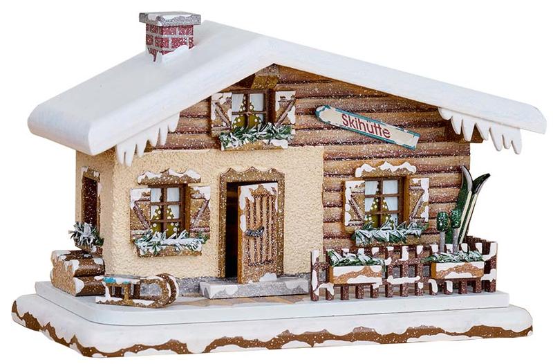 Hubrig Winterkinder - Haus Skihütte, elektrisch beleuchtet