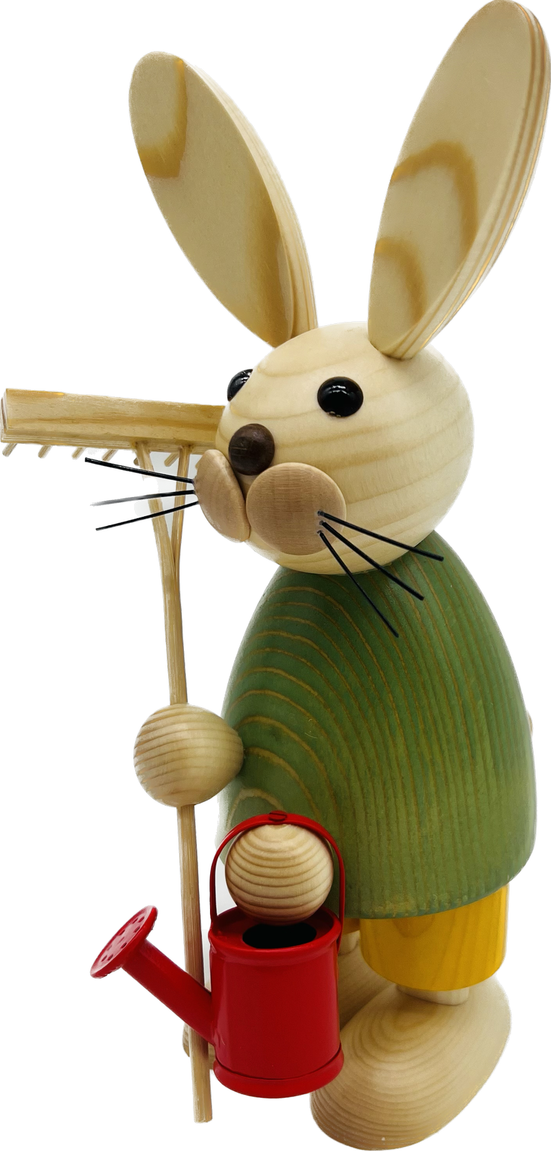 Richard Glaesser Hase Gärtner grün, 23 cm, aus Seiffen im Erzgebirge