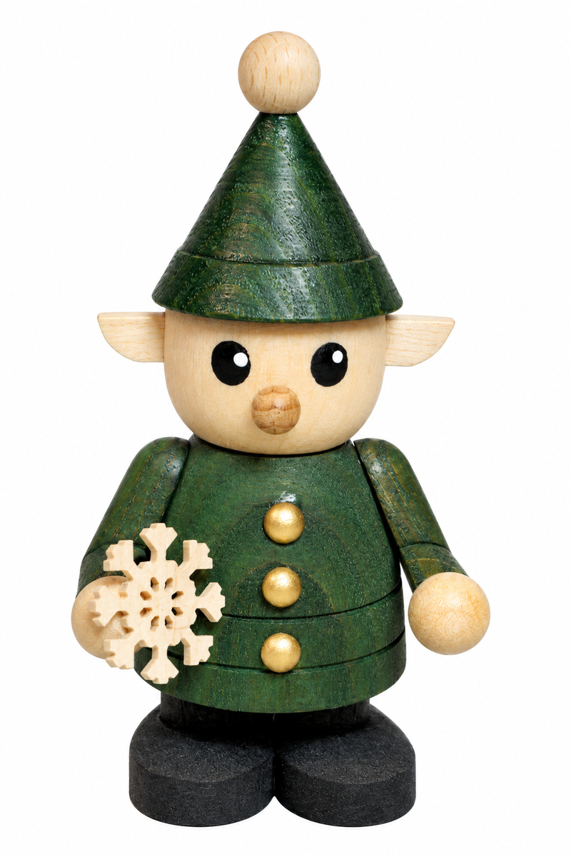 Richard Glaesser Weihnachtself mit Schneeflocke aus Seiffen im Erzgebirge